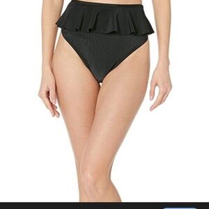 Beach Riot Black Ribbed Bikini Bottom